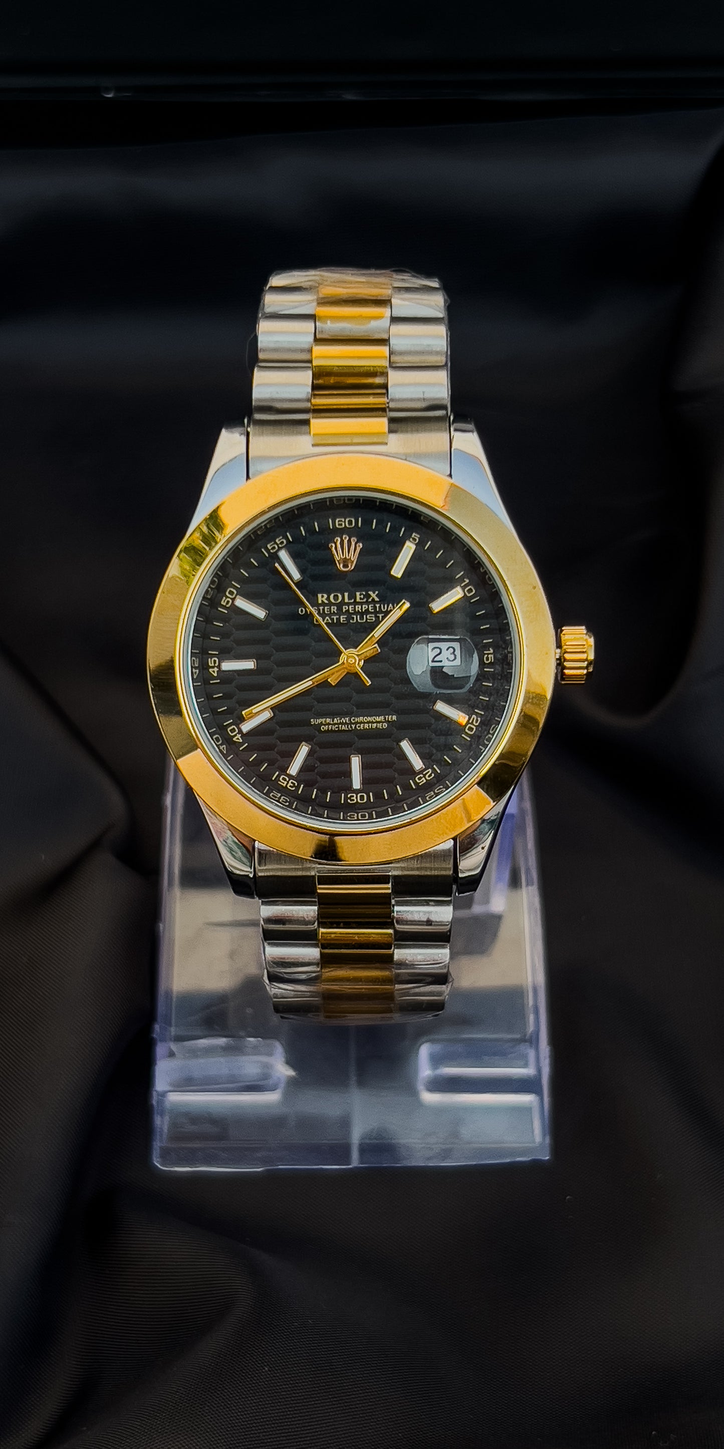 ROLEX DATE JUST-GOLD BLACK