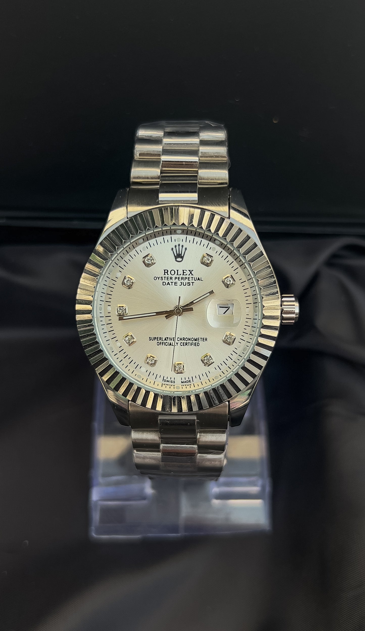 ROLEX OYSTER PERPETUAL-DATE JUST SILVER