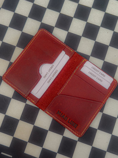 LEATHER CARD HOLDER-PURPLE BY MIANLUXE